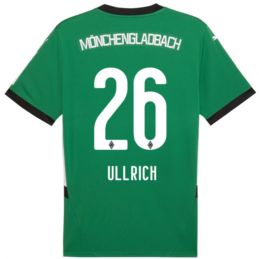 Kinder Fußball Lukas Ullrich #26 Grün Weiß Auswärtstrikot Trikot 2024/25 T-Shirt Luxemburg