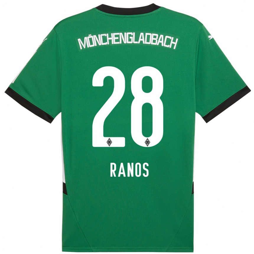 Kinder Fußball Grant-Leon Ranos #28 Grün Weiß Auswärtstrikot Trikot 2024/25 T-Shirt Luxemburg