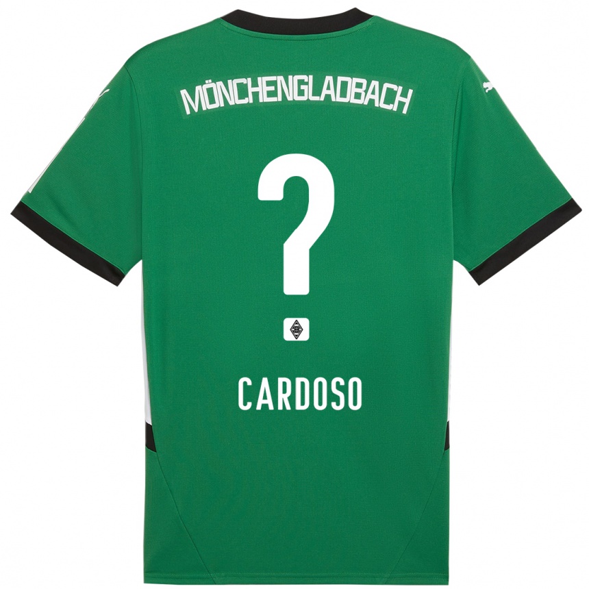 Kinder Fußball Tiago Pereira Cardoso #0 Grün Weiß Auswärtstrikot Trikot 2024/25 T-Shirt Luxemburg