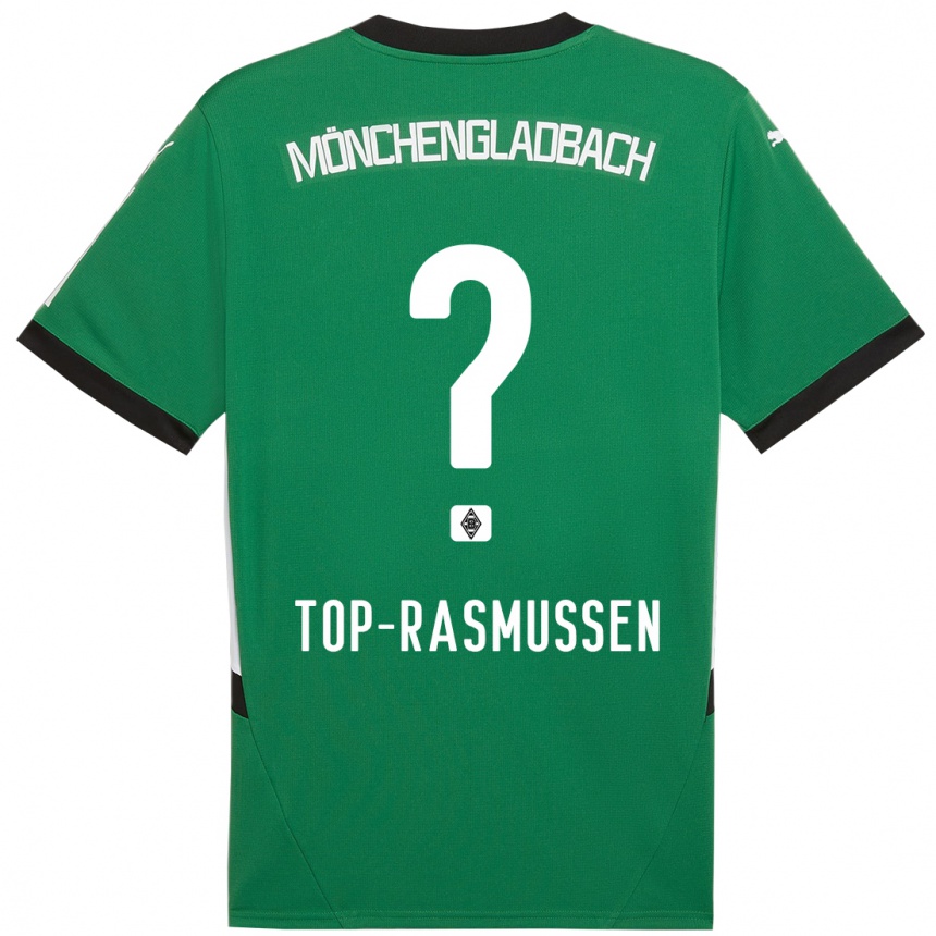 Kinder Fußball Tristan Top-Rasmussen #0 Grün Weiß Auswärtstrikot Trikot 2024/25 T-Shirt Luxemburg