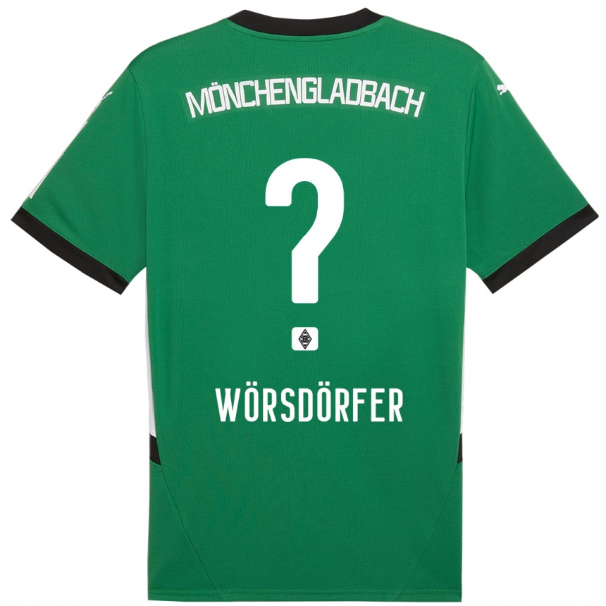 Kinder Fußball Len Wörsdörfer #0 Grün Weiß Auswärtstrikot Trikot 2024/25 T-Shirt Luxemburg