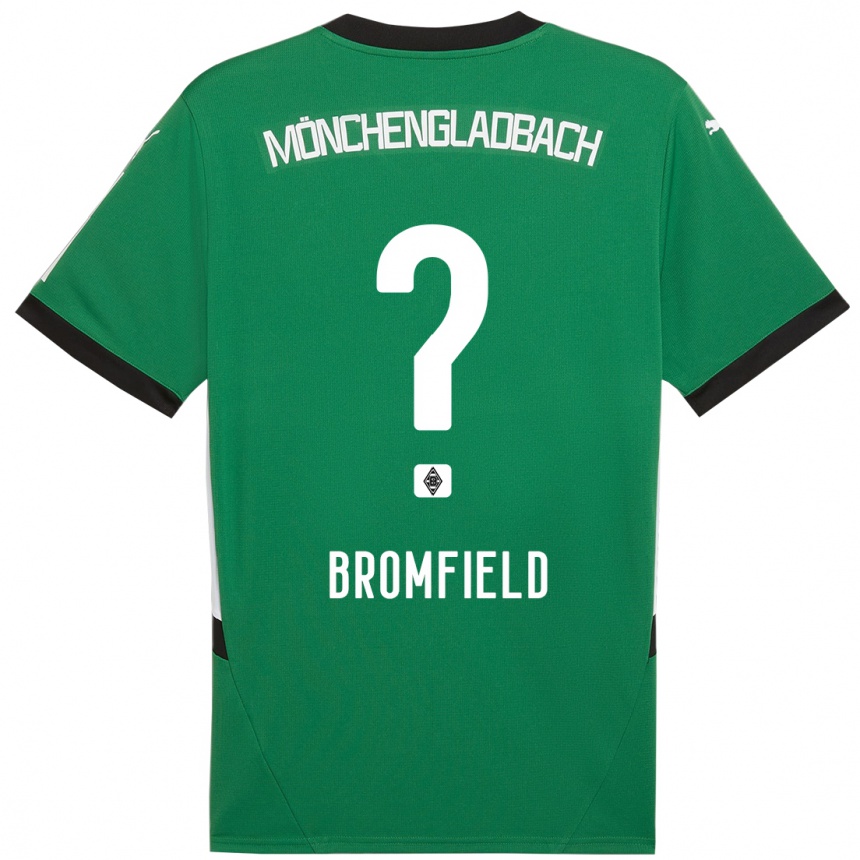 Kinder Fußball Rio Bromfield #0 Grün Weiß Auswärtstrikot Trikot 2024/25 T-Shirt Luxemburg