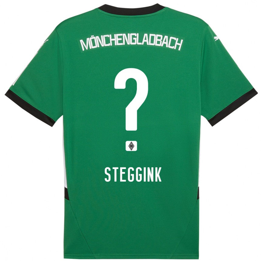 Kinder Fußball Lennart Steggink #0 Grün Weiß Auswärtstrikot Trikot 2024/25 T-Shirt Luxemburg