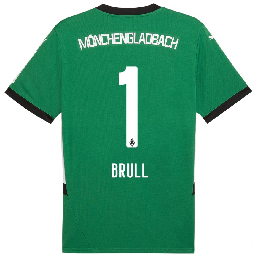 Kinder Fußball Maximilian Brüll #1 Grün Weiß Auswärtstrikot Trikot 2024/25 T-Shirt Luxemburg