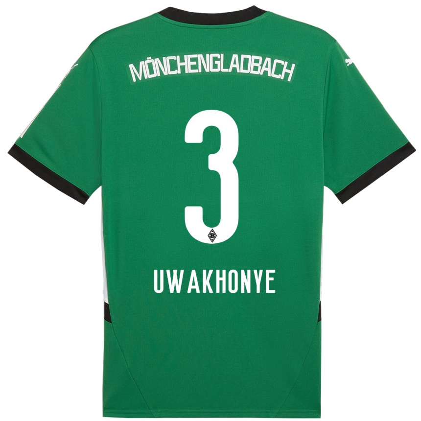 Kinder Fußball Joshua Uwakhonye #3 Grün Weiß Auswärtstrikot Trikot 2024/25 T-Shirt Luxemburg