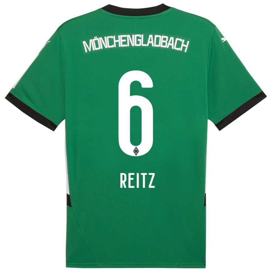 Kinder Fußball Tony Reitz #6 Grün Weiß Auswärtstrikot Trikot 2024/25 T-Shirt Luxemburg