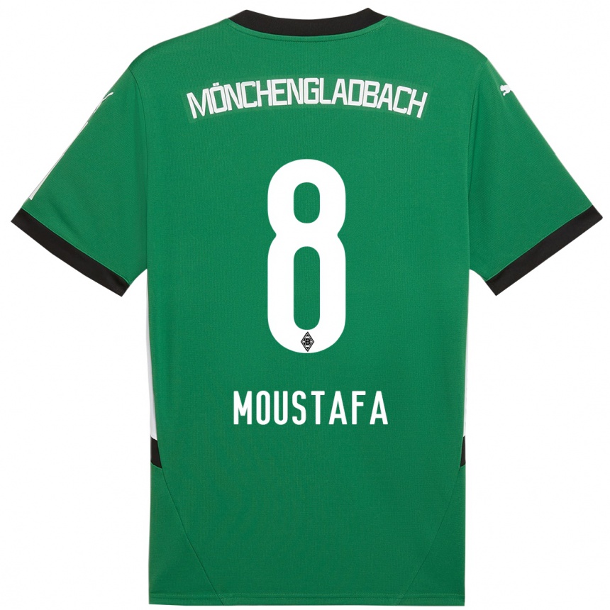 Kinder Fußball Moustafa Ashraf Moustafa #8 Grün Weiß Auswärtstrikot Trikot 2024/25 T-Shirt Luxemburg