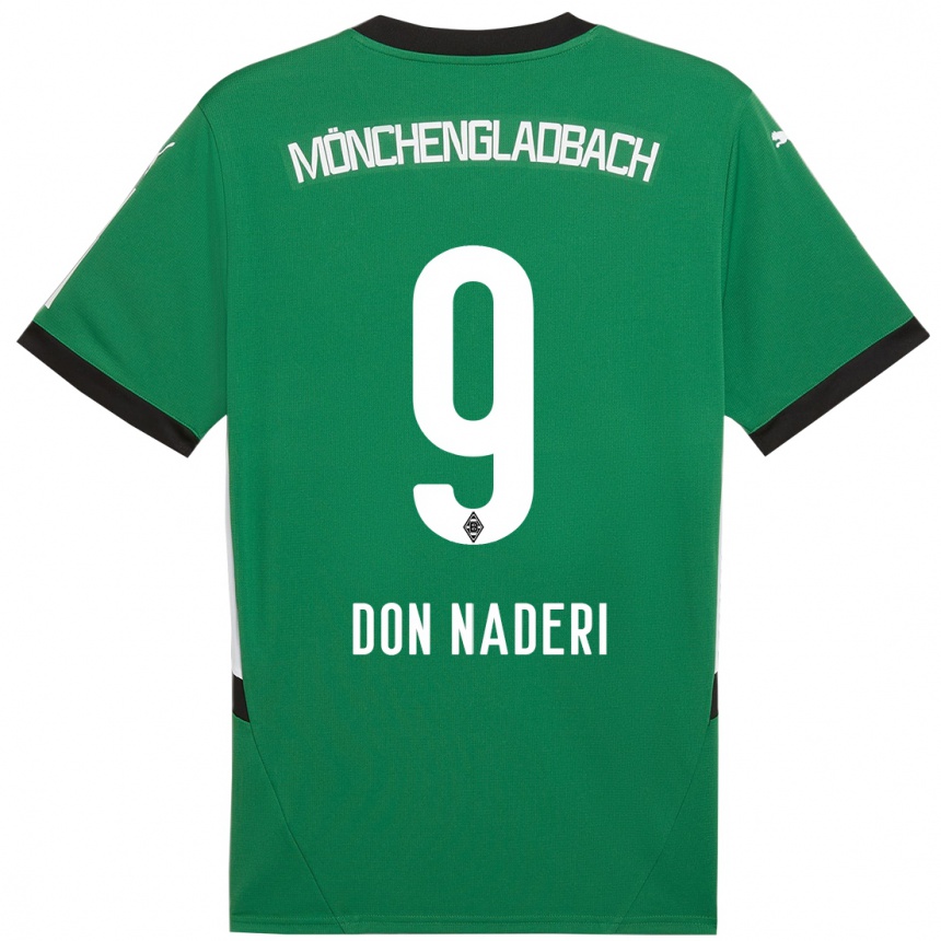 Kinder Fußball Ryan Don Naderi #9 Grün Weiß Auswärtstrikot Trikot 2024/25 T-Shirt Luxemburg