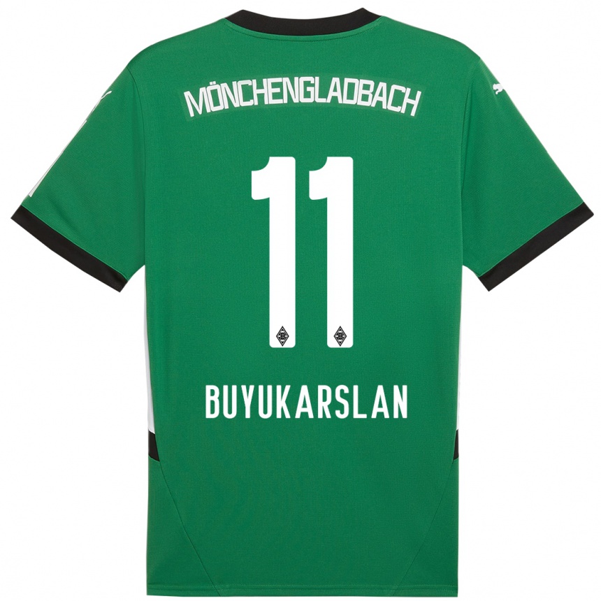 Kinder Fußball Oguzcan Büyükarslan #11 Grün Weiß Auswärtstrikot Trikot 2024/25 T-Shirt Luxemburg