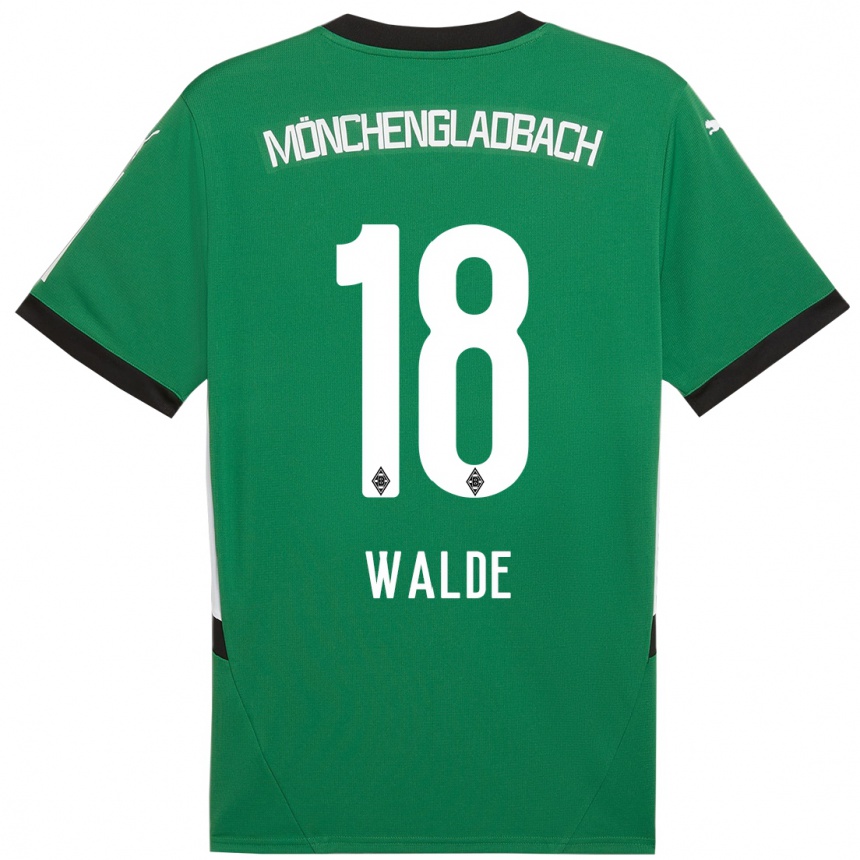 Kinder Fußball Simon Walde #18 Grün Weiß Auswärtstrikot Trikot 2024/25 T-Shirt Luxemburg