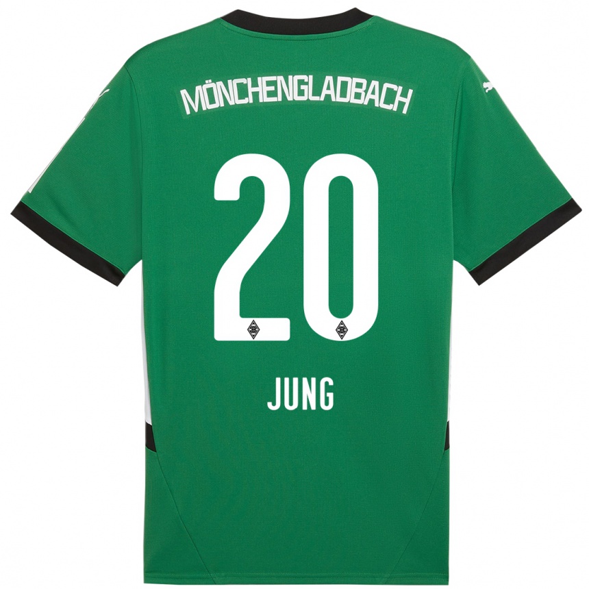 Kinder Fußball In-Gyom Jung #20 Grün Weiß Auswärtstrikot Trikot 2024/25 T-Shirt Luxemburg