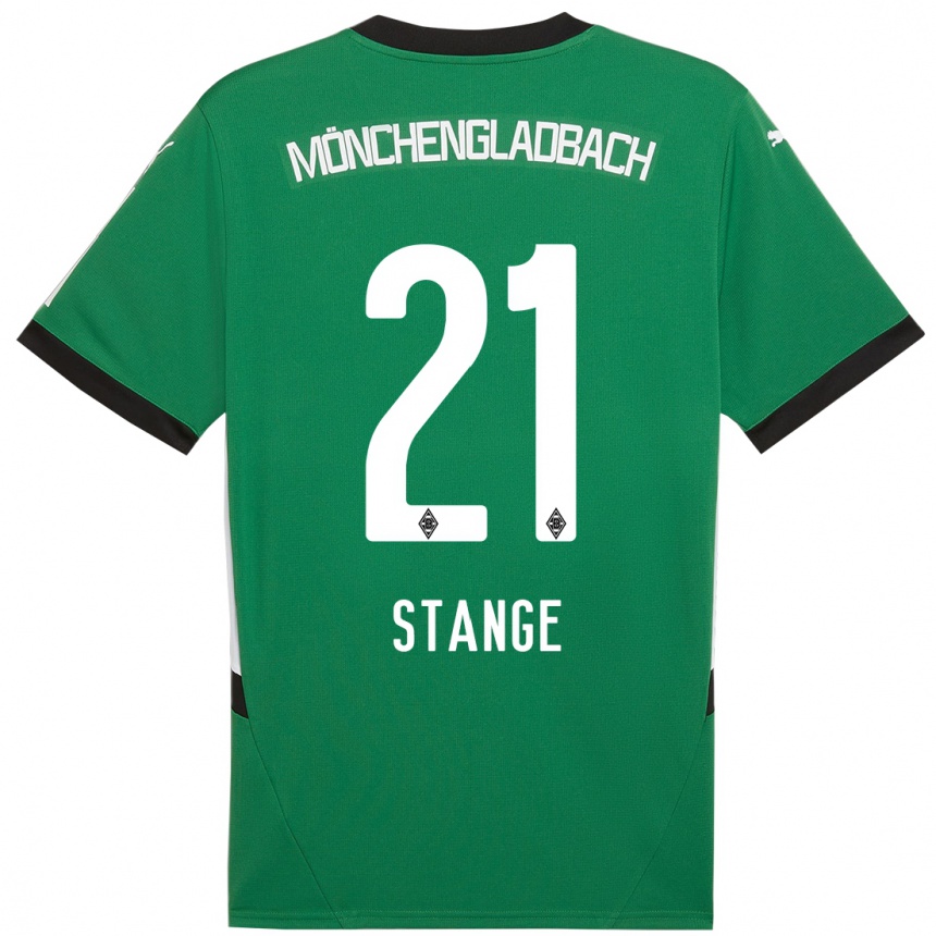 Kinder Fußball Veit Stange #21 Grün Weiß Auswärtstrikot Trikot 2024/25 T-Shirt Luxemburg