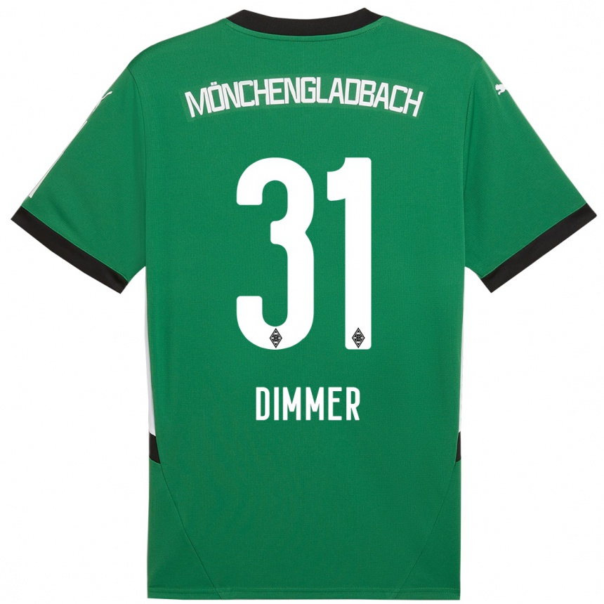 Kinder Fußball Florian Dimmer #31 Grün Weiß Auswärtstrikot Trikot 2024/25 T-Shirt Luxemburg