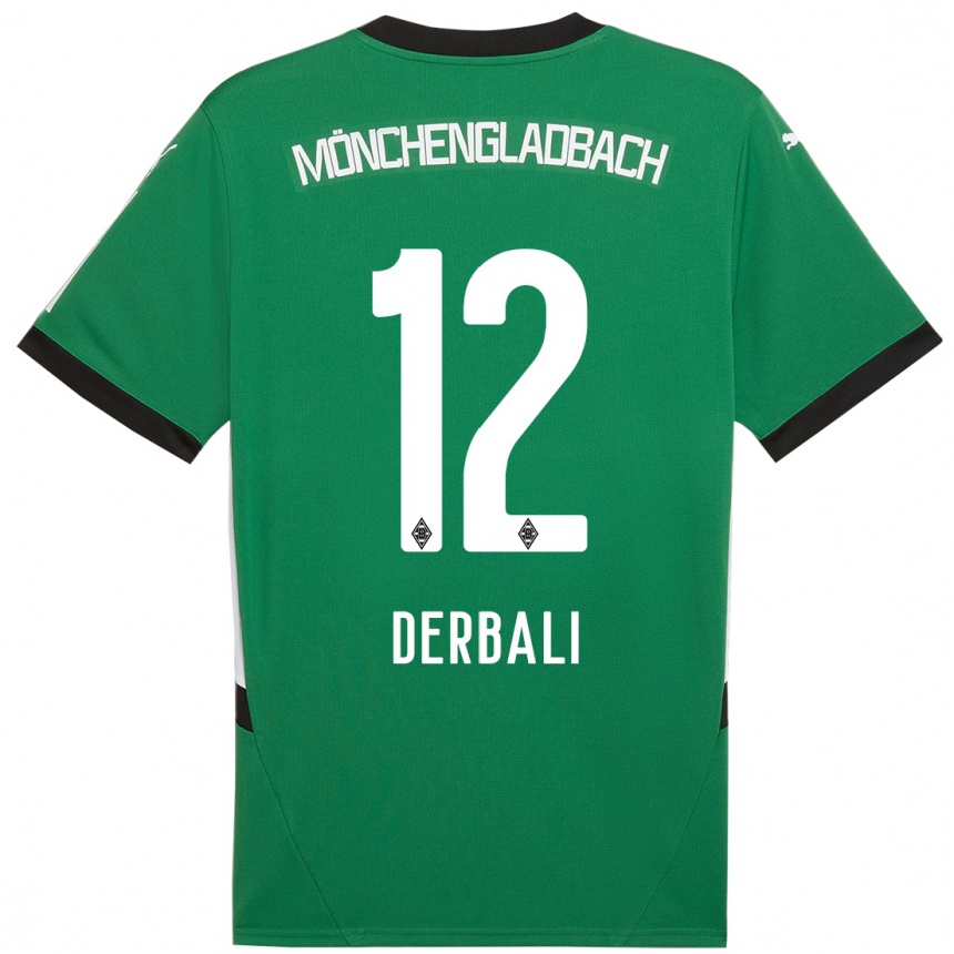 Kinder Fußball Louisa Derbali #12 Grün Weiß Auswärtstrikot Trikot 2024/25 T-Shirt Luxemburg