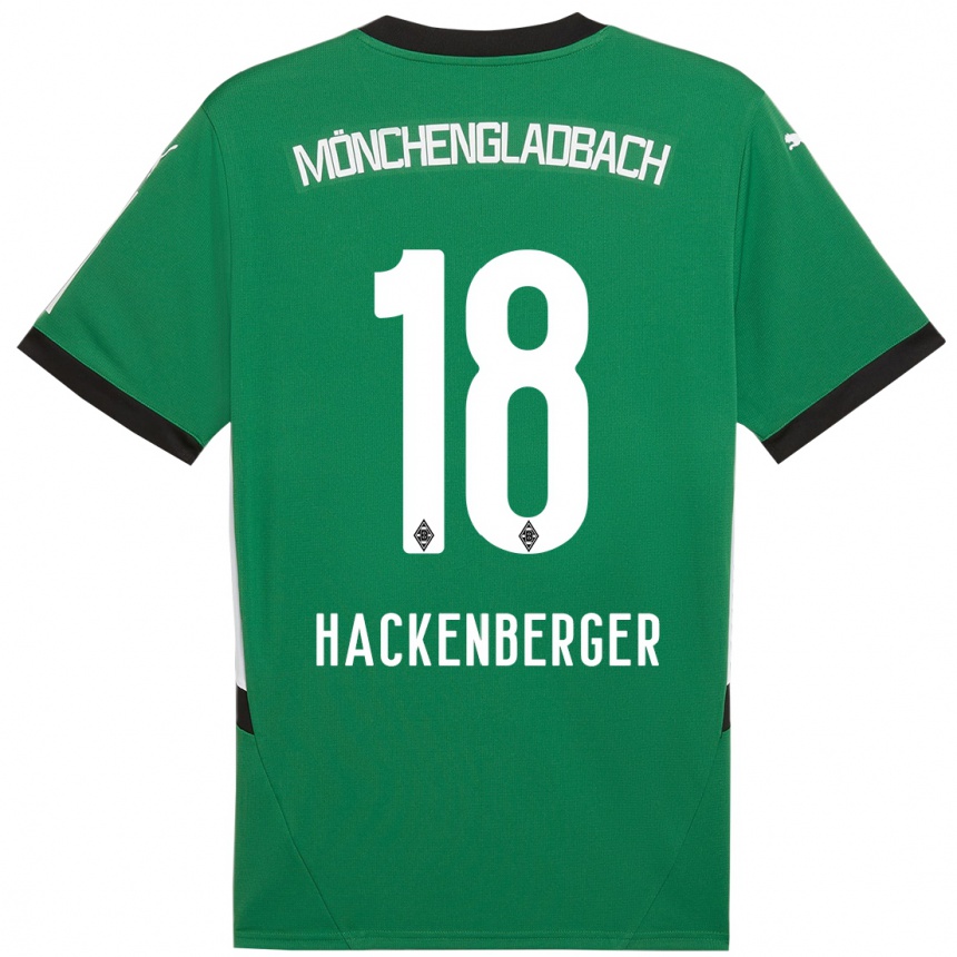 Kinder Fußball Jessica Hackenberger #18 Grün Weiß Auswärtstrikot Trikot 2024/25 T-Shirt Luxemburg