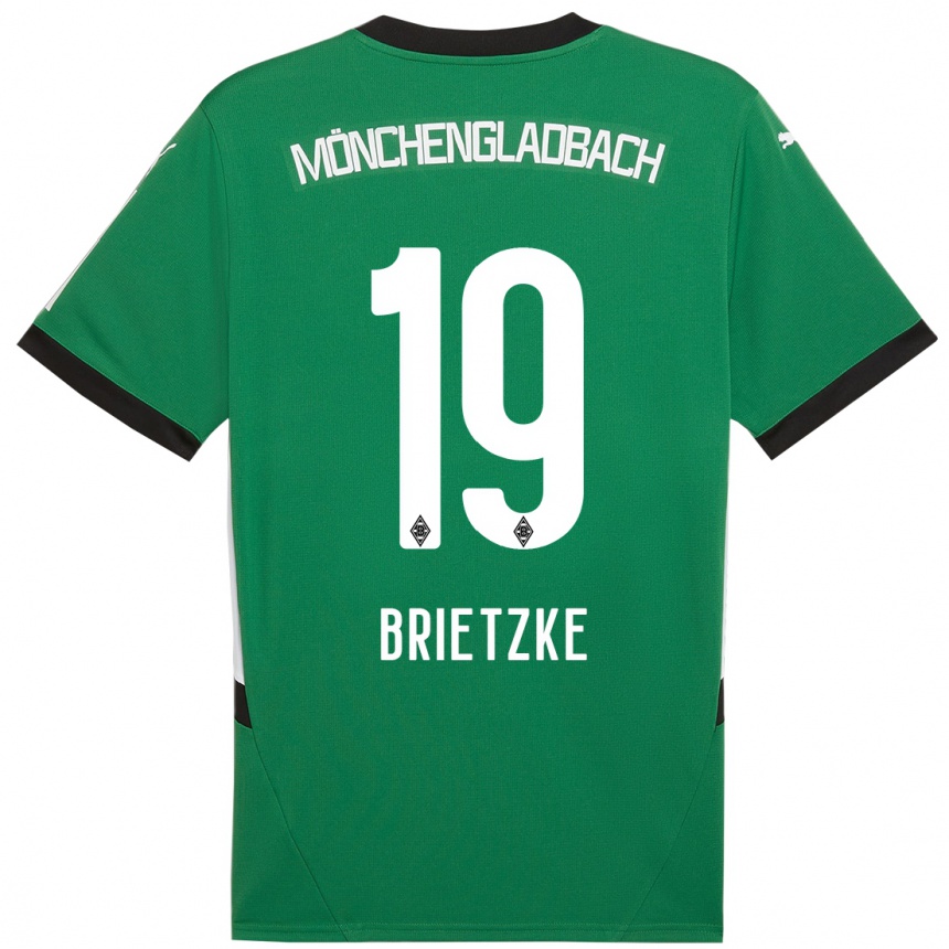 Kinder Fußball Yvonne Brietzke #19 Grün Weiß Auswärtstrikot Trikot 2024/25 T-Shirt Luxemburg