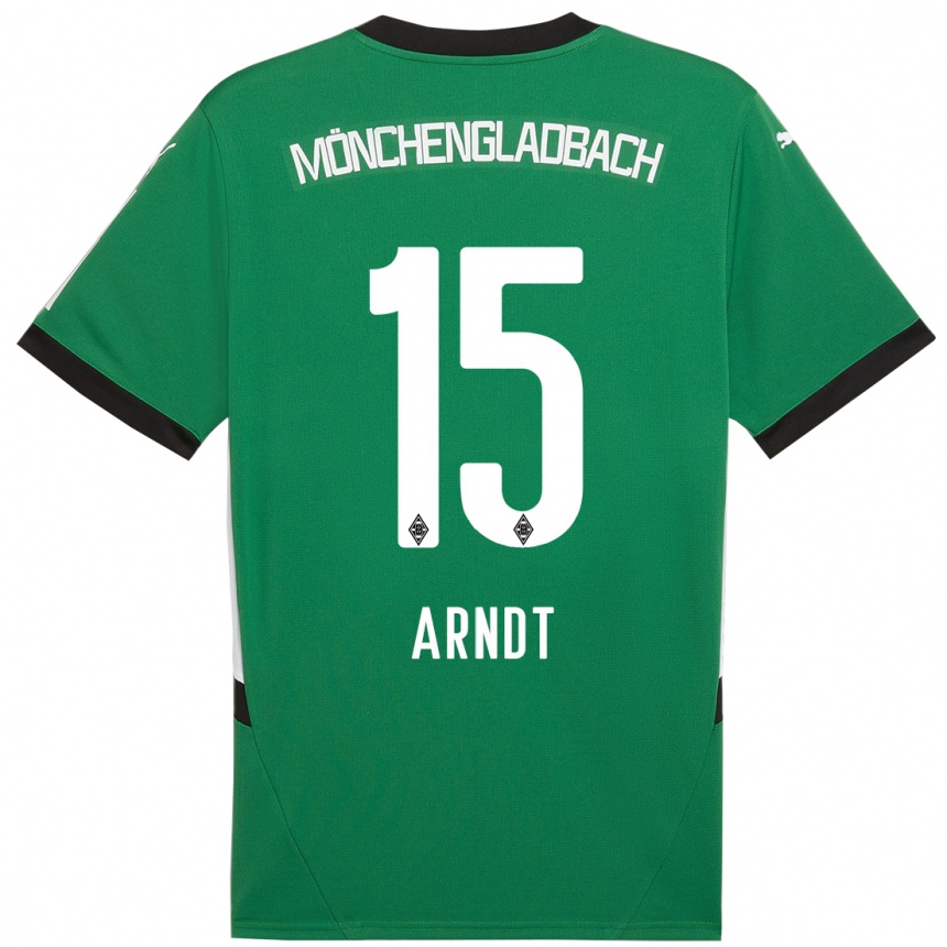 Kinder Fußball Leo Arndt #15 Grün Weiß Auswärtstrikot Trikot 2024/25 T-Shirt Luxemburg