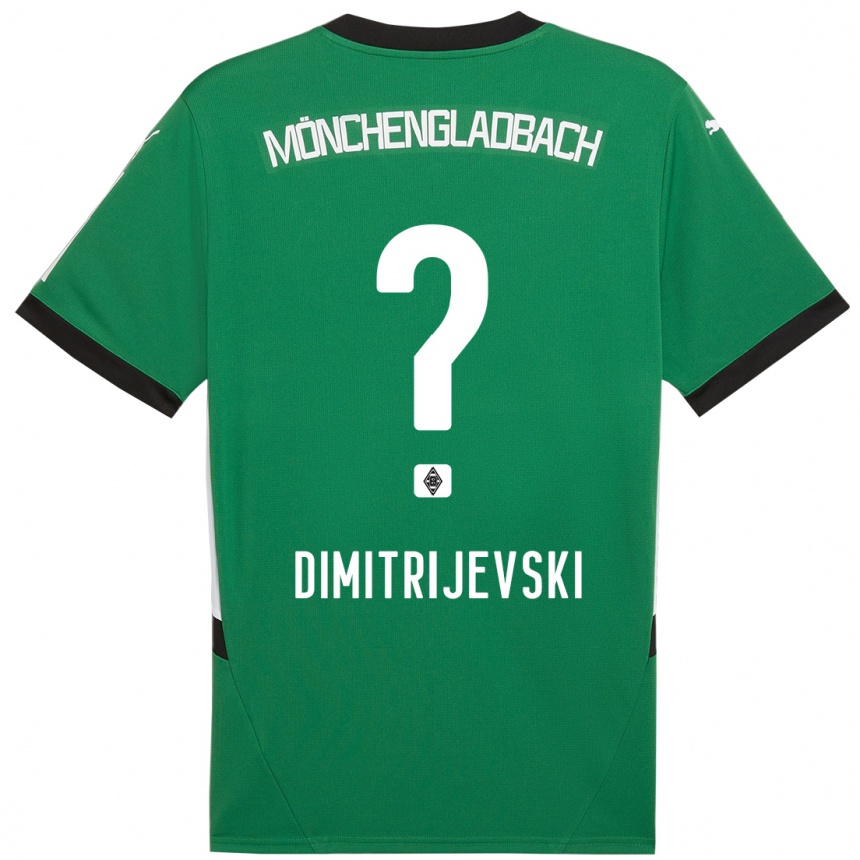 Kinder Fußball Maximilian Dimitrijevski #0 Grün Weiß Auswärtstrikot Trikot 2024/25 T-Shirt Luxemburg