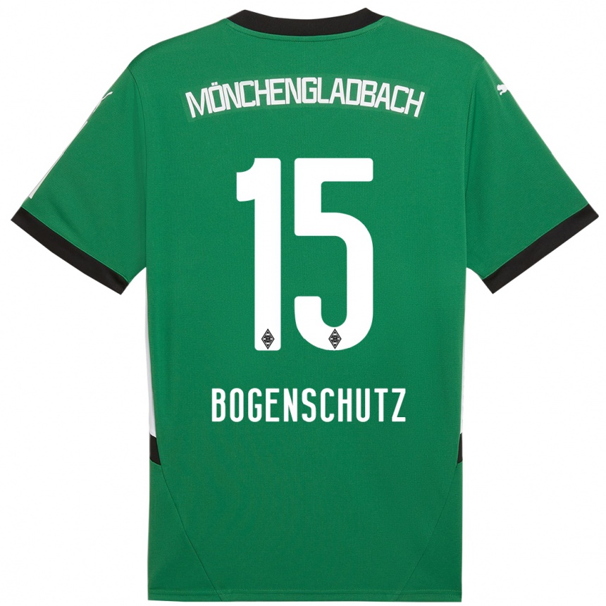 Kinder Fußball Kerstin Bogenschutz #15 Grün Weiß Auswärtstrikot Trikot 2024/25 T-Shirt Luxemburg