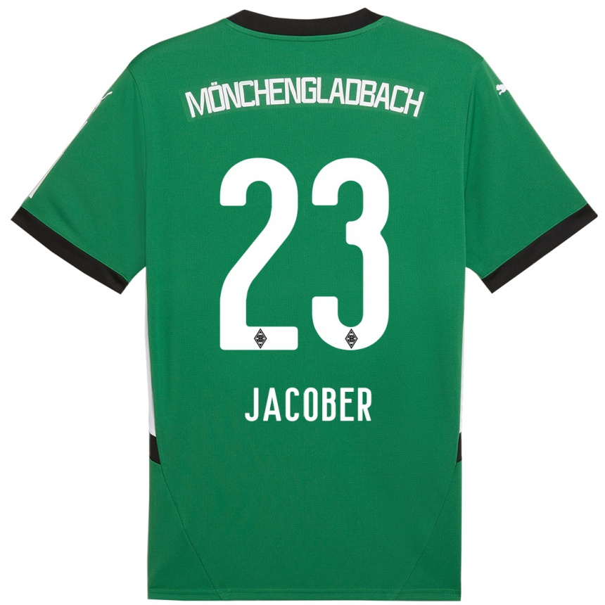 Kinder Fußball Magdalena Jacober #23 Grün Weiß Auswärtstrikot Trikot 2024/25 T-Shirt Luxemburg