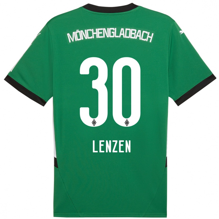 Kinder Fußball Hannah Lenzen #30 Grün Weiß Auswärtstrikot Trikot 2024/25 T-Shirt Luxemburg