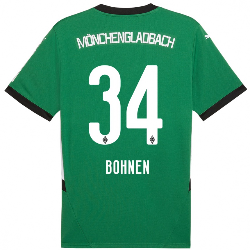 Kinder Fußball Bohnen #34 Grün Weiß Auswärtstrikot Trikot 2024/25 T-Shirt Luxemburg