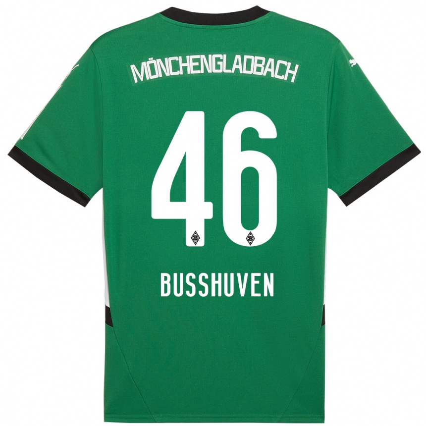 Kinder Fußball Alina Busshuven #46 Grün Weiß Auswärtstrikot Trikot 2024/25 T-Shirt Luxemburg