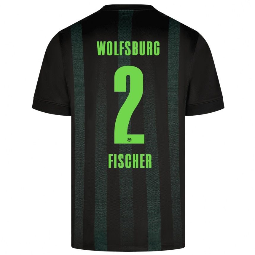 Kinder Fußball Kilian Fischer #2 Dunkelgrün Auswärtstrikot Trikot 2024/25 T-Shirt Luxemburg