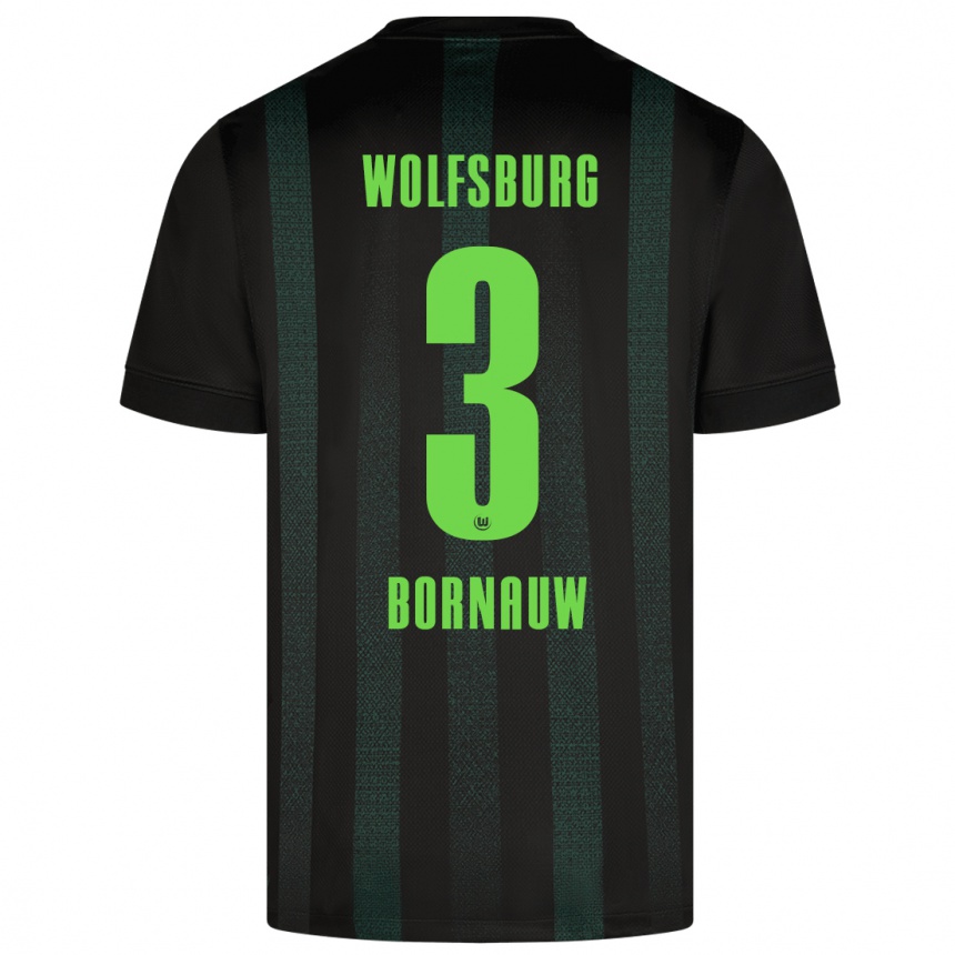 Kinder Fußball Sebastiaan Bornauw #3 Dunkelgrün Auswärtstrikot Trikot 2024/25 T-Shirt Luxemburg