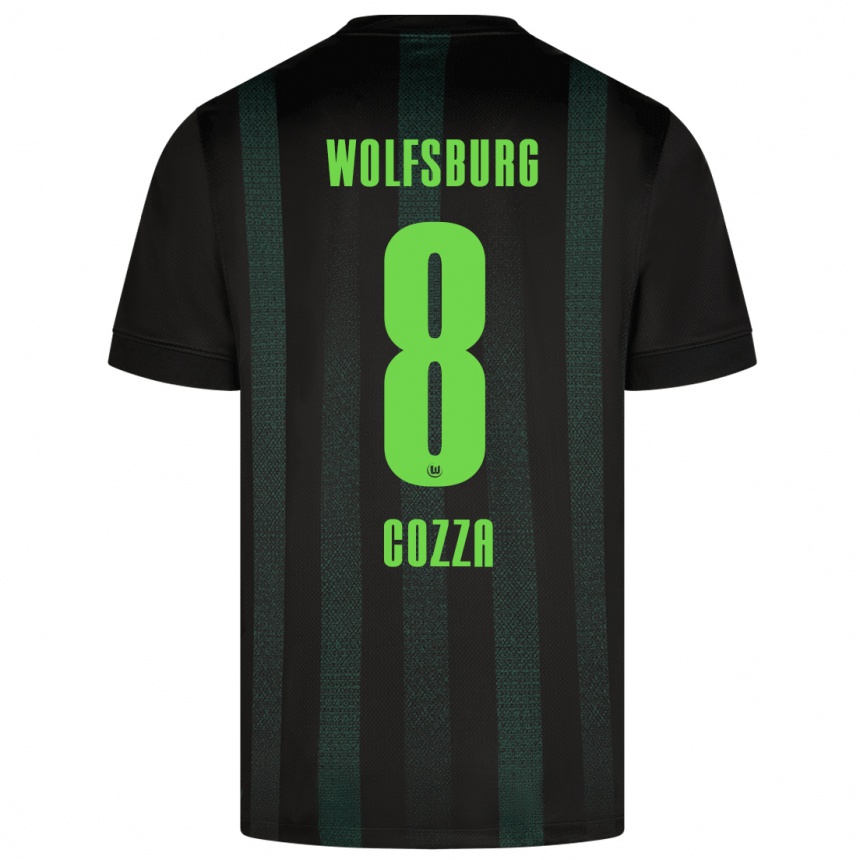 Kinder Fußball Nicolas Cozza #8 Dunkelgrün Auswärtstrikot Trikot 2024/25 T-Shirt Luxemburg