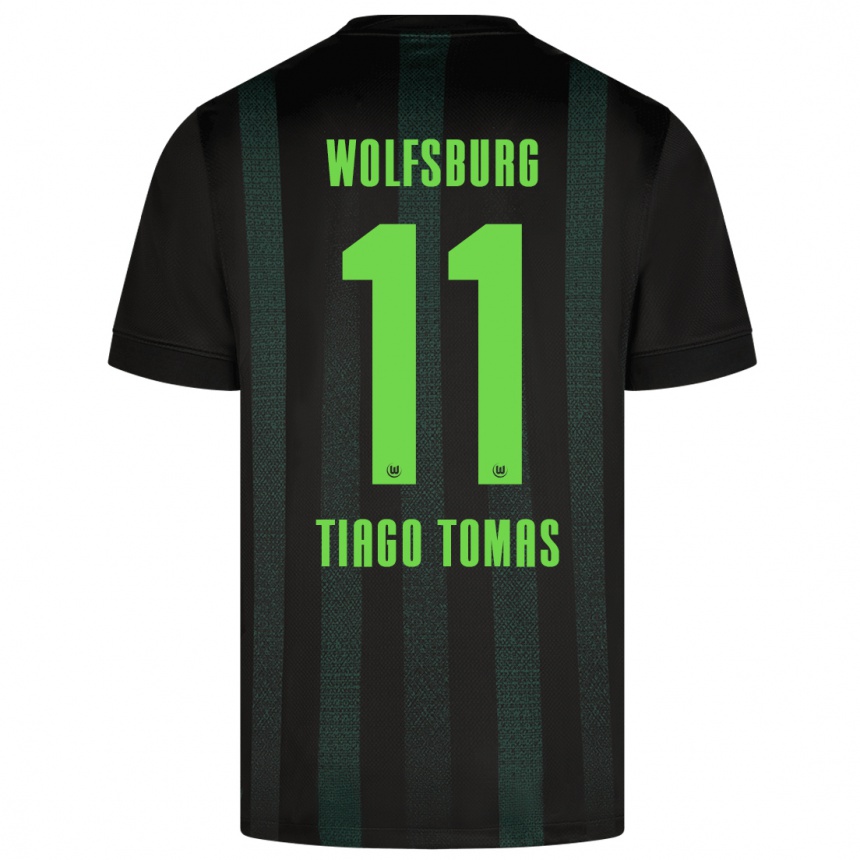 Kinder Fußball Tiago Tomás #11 Dunkelgrün Auswärtstrikot Trikot 2024/25 T-Shirt Luxemburg