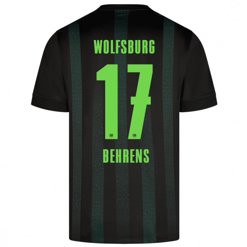 Kinder Fußball Kevin Behrens #17 Dunkelgrün Auswärtstrikot Trikot 2024/25 T-Shirt Luxemburg