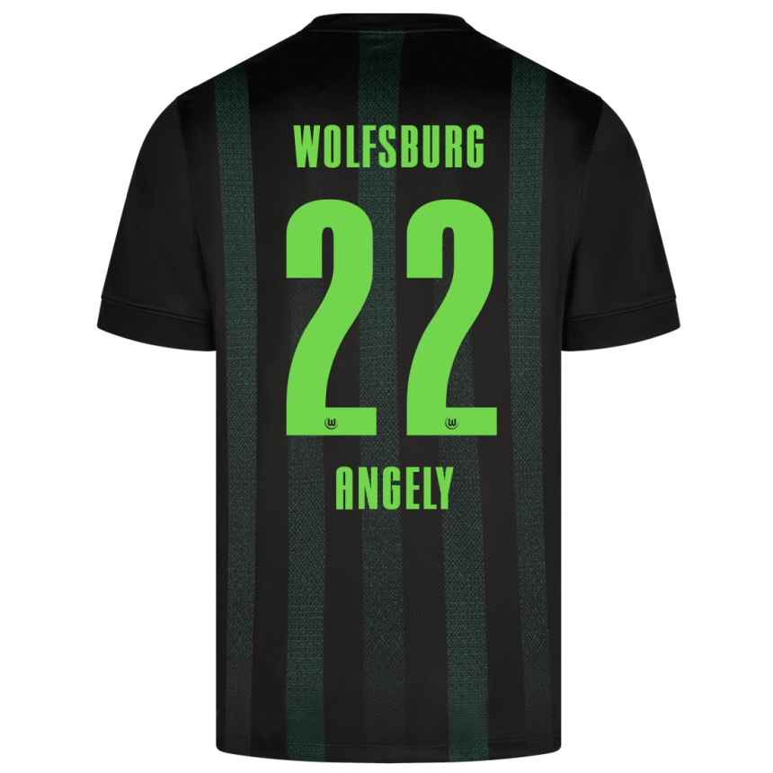 Kinder Fußball Mathys Angély #22 Dunkelgrün Auswärtstrikot Trikot 2024/25 T-Shirt Luxemburg