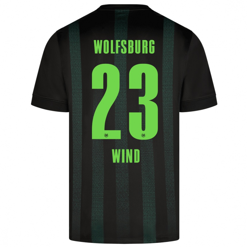 Kinder Fußball Jonas Wind #23 Dunkelgrün Auswärtstrikot Trikot 2024/25 T-Shirt Luxemburg