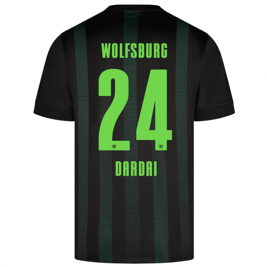 Kinder Fußball Bence Dárdai #24 Dunkelgrün Auswärtstrikot Trikot 2024/25 T-Shirt Luxemburg