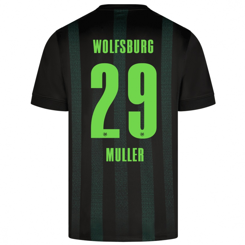 Kinder Fußball Marius Müller #29 Dunkelgrün Auswärtstrikot Trikot 2024/25 T-Shirt Luxemburg