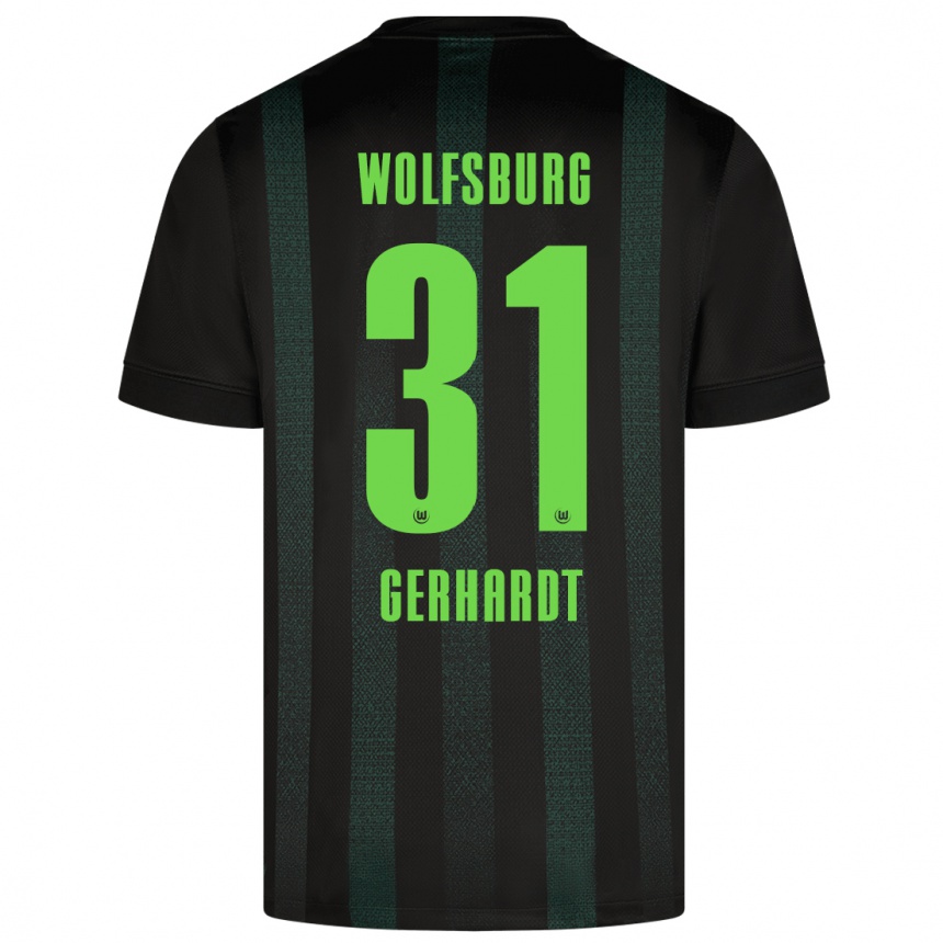 Kinder Fußball Yannick Gerhardt #31 Dunkelgrün Auswärtstrikot Trikot 2024/25 T-Shirt Luxemburg