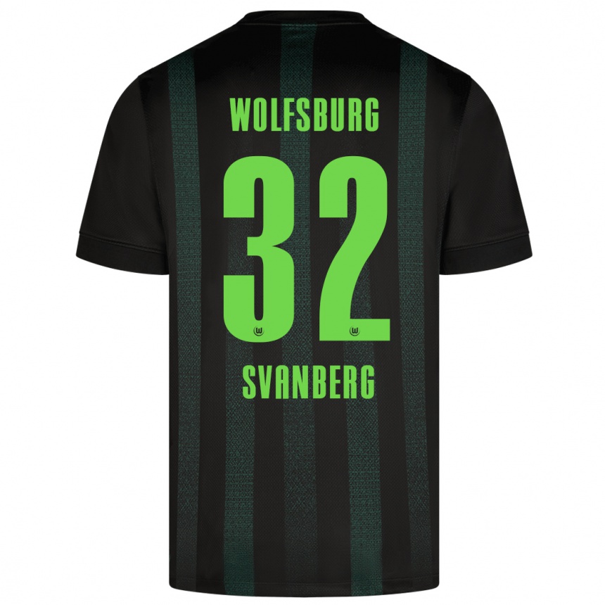 Kinder Fußball Mattias Svanberg #32 Dunkelgrün Auswärtstrikot Trikot 2024/25 T-Shirt Luxemburg