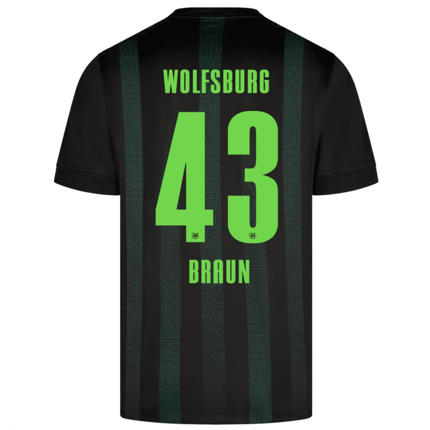 Kinder Fußball Manuel Braun #43 Dunkelgrün Auswärtstrikot Trikot 2024/25 T-Shirt Luxemburg