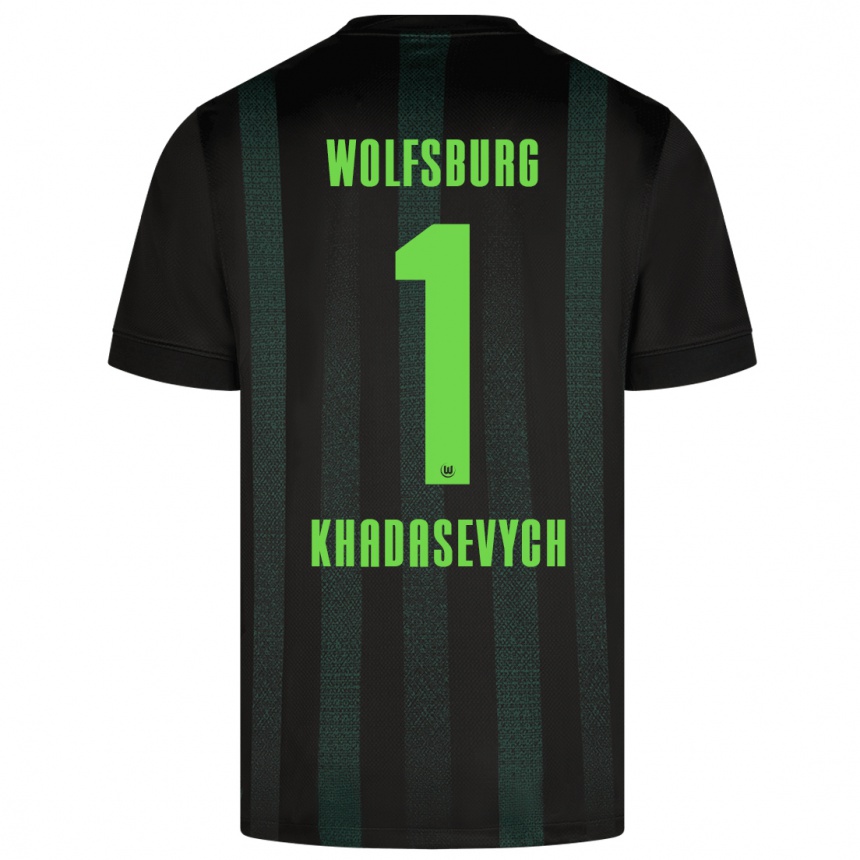 Kinder Fußball Kyrylo Khadasevych #1 Dunkelgrün Auswärtstrikot Trikot 2024/25 T-Shirt Luxemburg