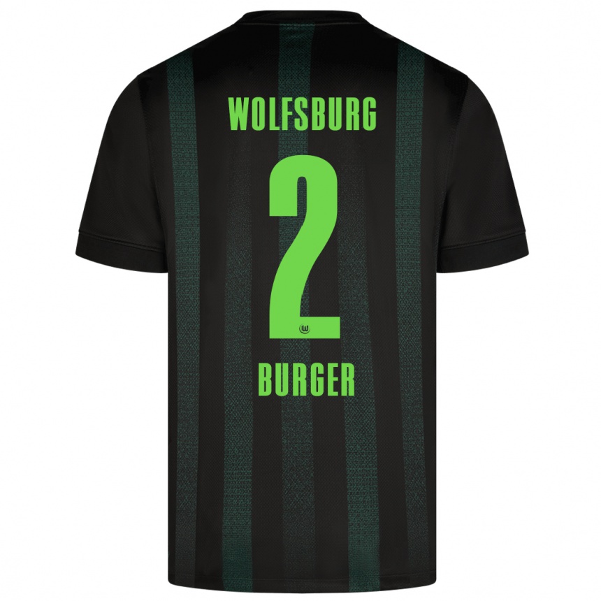 Kinder Fußball Jan Bürger #2 Dunkelgrün Auswärtstrikot Trikot 2024/25 T-Shirt Luxemburg