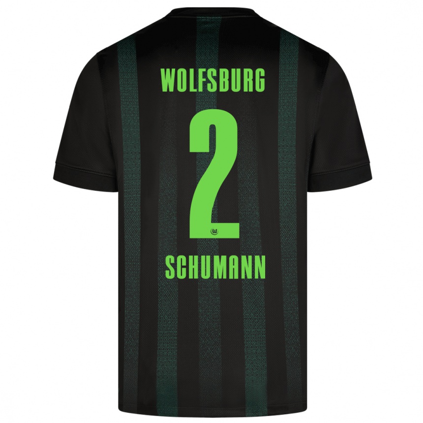 Kinder Fußball Anton Schumann #2 Dunkelgrün Auswärtstrikot Trikot 2024/25 T-Shirt Luxemburg