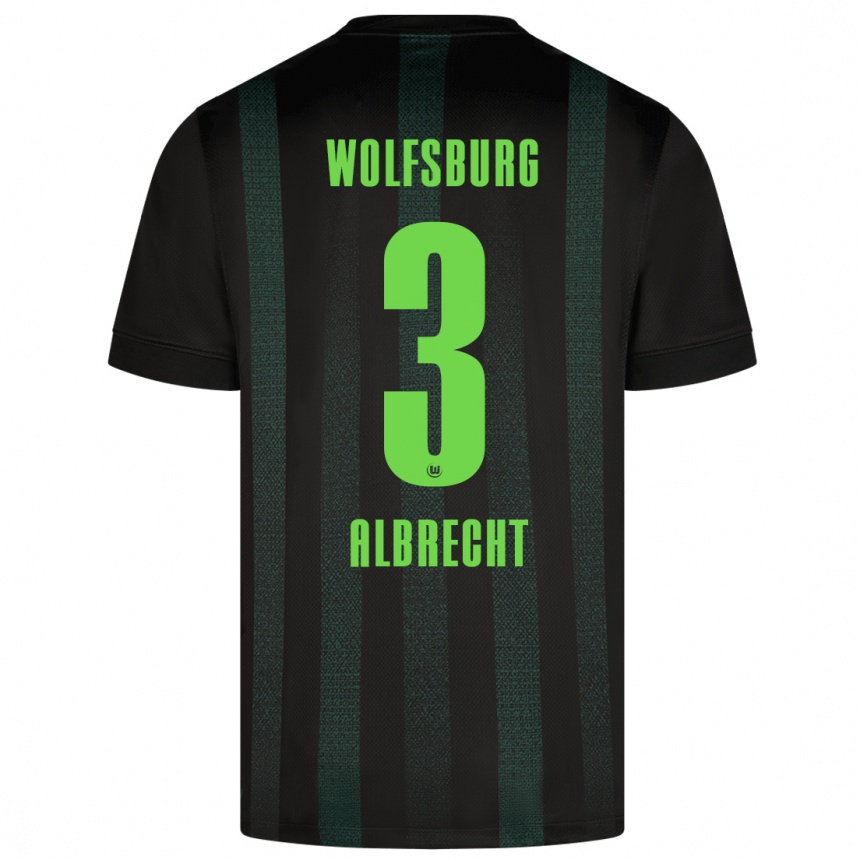 Kinder Fußball Ben Albrecht #3 Dunkelgrün Auswärtstrikot Trikot 2024/25 T-Shirt Luxemburg