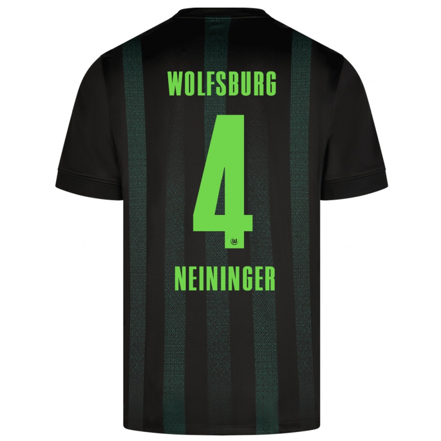 Kinder Fußball Till Neininger #4 Dunkelgrün Auswärtstrikot Trikot 2024/25 T-Shirt Luxemburg