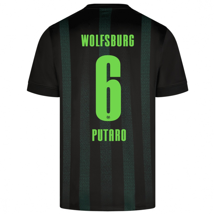 Kinder Fußball Luca Putaro #6 Dunkelgrün Auswärtstrikot Trikot 2024/25 T-Shirt Luxemburg