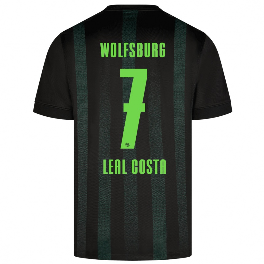 Kinder Fußball David Leal Costa #7 Dunkelgrün Auswärtstrikot Trikot 2024/25 T-Shirt Luxemburg