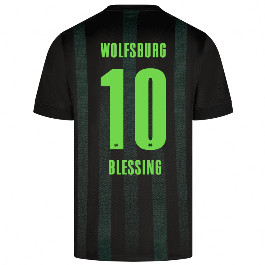 Kinder Fußball Èlisée Blessing #10 Dunkelgrün Auswärtstrikot Trikot 2024/25 T-Shirt Luxemburg