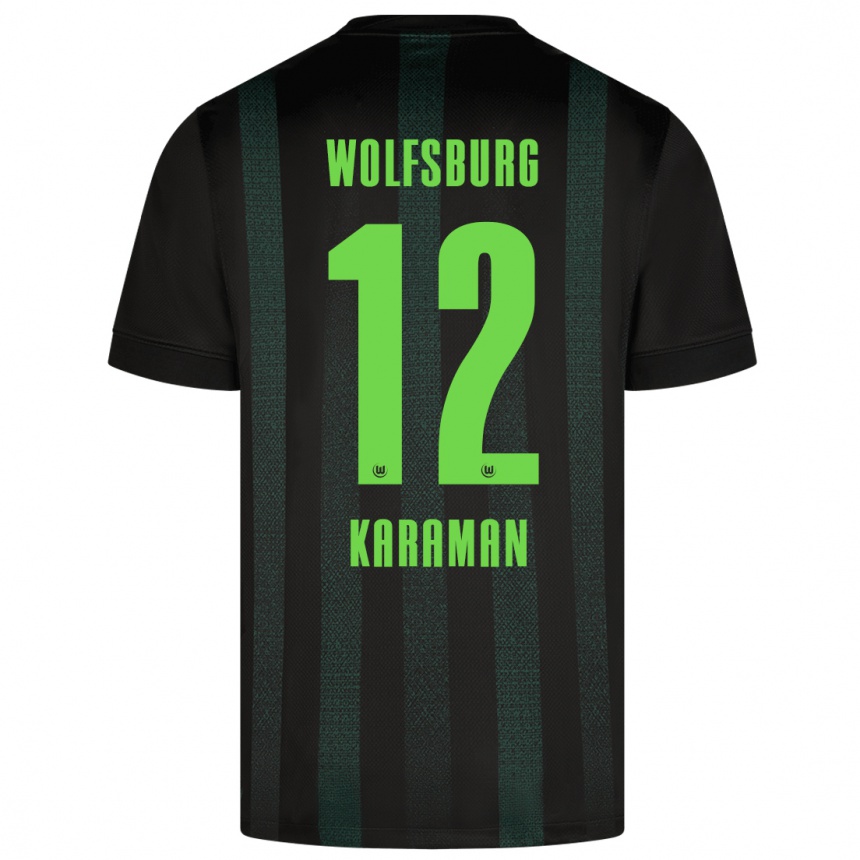 Kinder Fußball Tarik Karaman #12 Dunkelgrün Auswärtstrikot Trikot 2024/25 T-Shirt Luxemburg