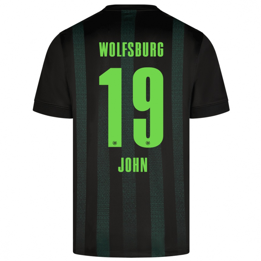 Kinder Fußball Michael John #19 Dunkelgrün Auswärtstrikot Trikot 2024/25 T-Shirt Luxemburg