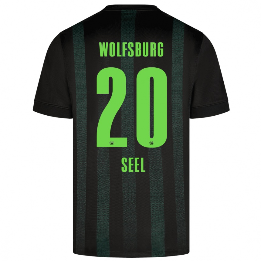 Kinder Fußball William Seel #20 Dunkelgrün Auswärtstrikot Trikot 2024/25 T-Shirt Luxemburg